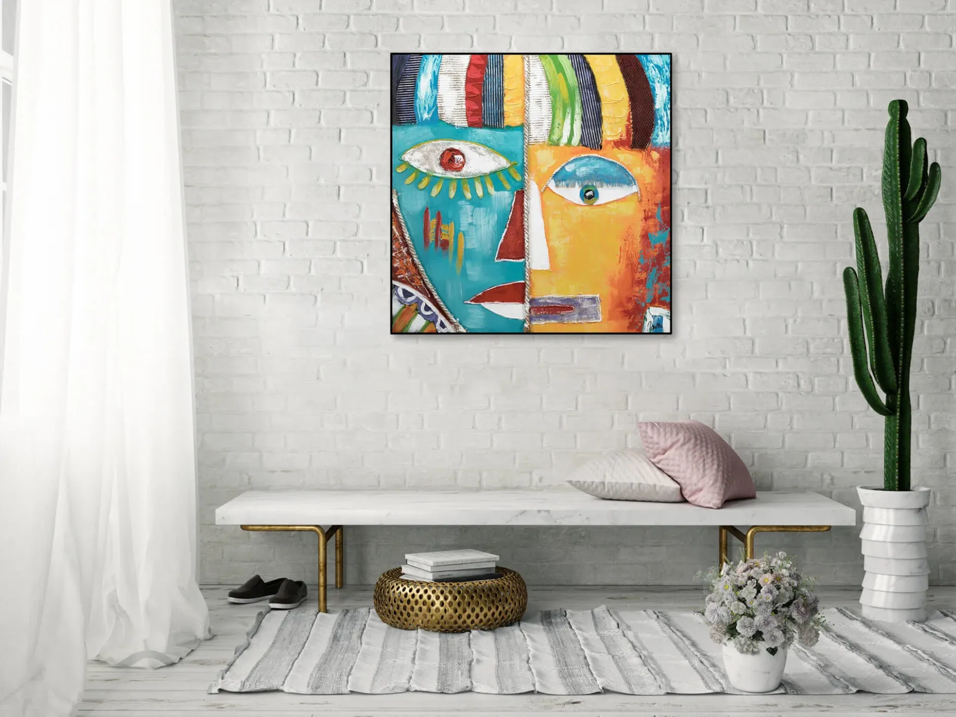Handgemaltes Gemälde 'Schillernde Fantasie' 80x80cm | inkl. Echtheitszertifikat