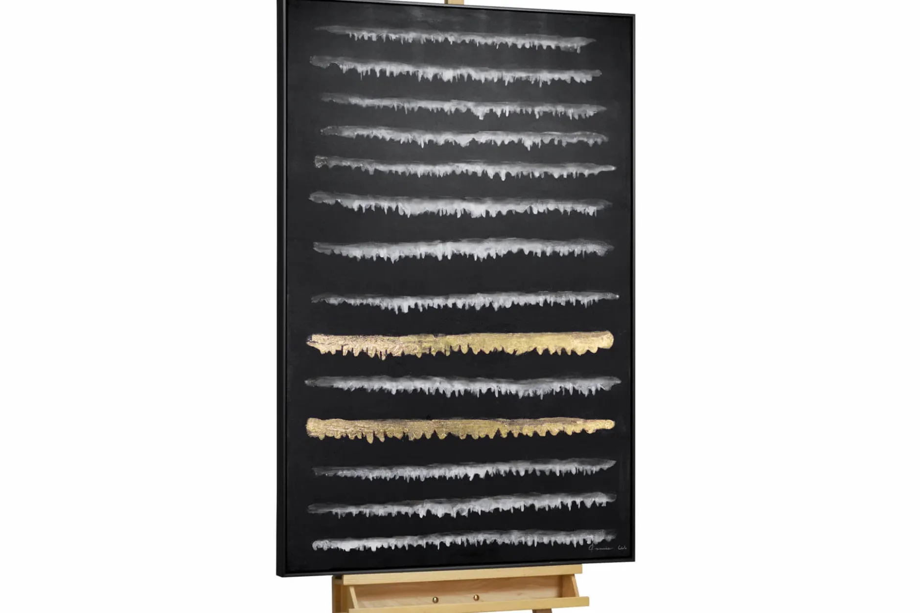 Handgemaltes Gemälde 'Schmelzendes Gold' 82,5x122,5cm | inkl. Echtheitszertifikat