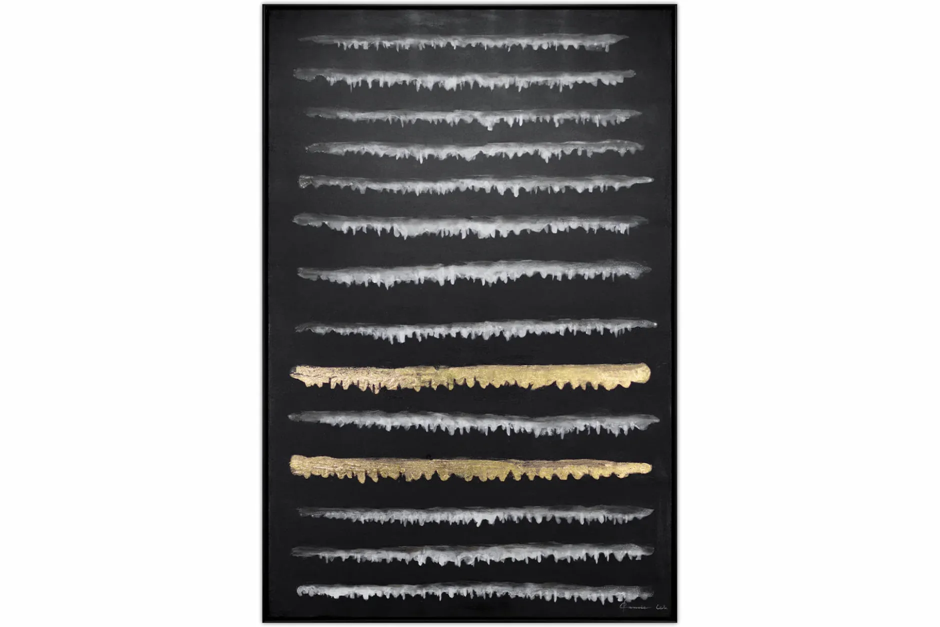 Handgemaltes Gemälde 'Schmelzendes Gold' 82,5x122,5cm | inkl. Echtheitszertifikat