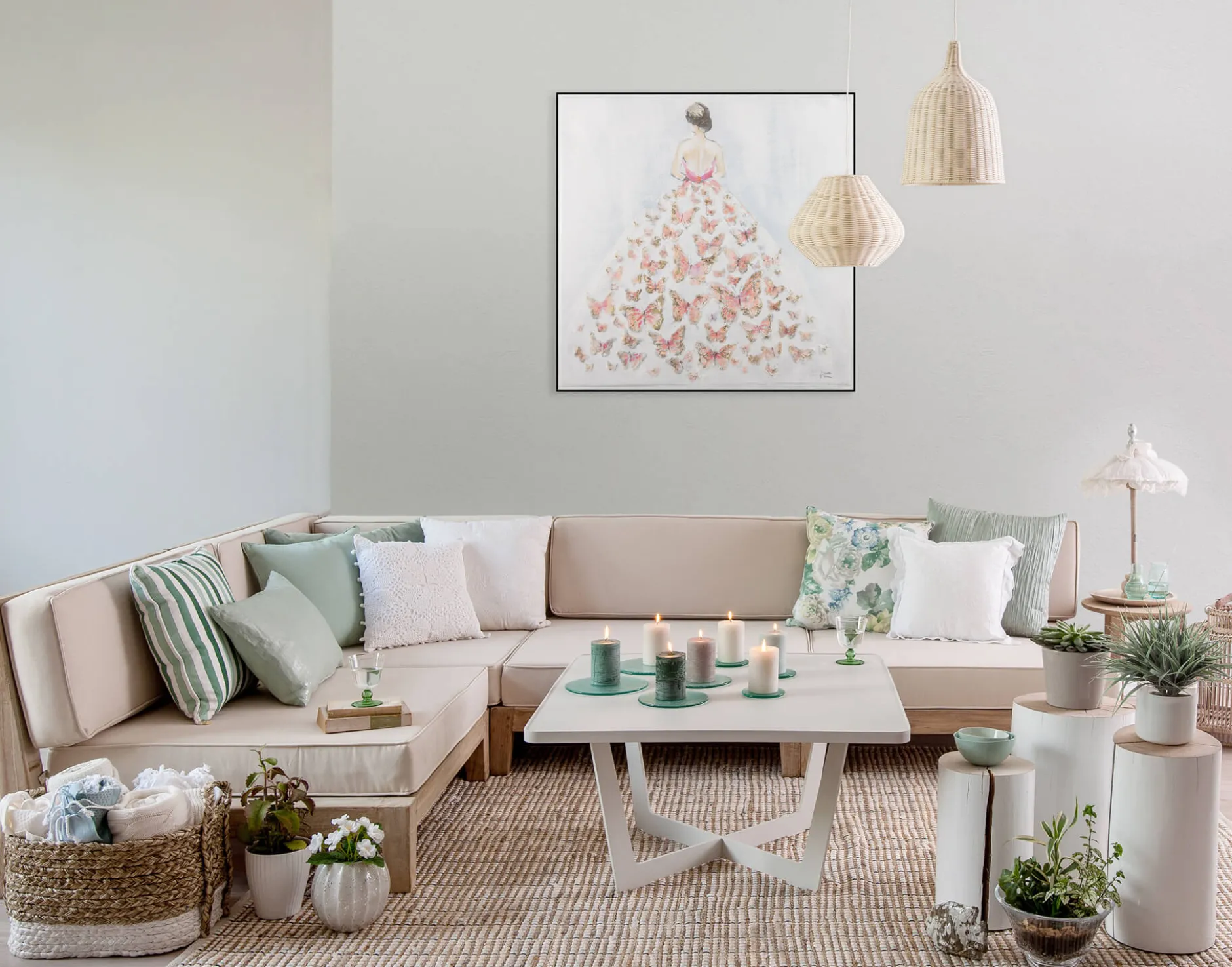 Handgemaltes Gemälde 'Schmetterlingsball' 80x80cm | inkl. Echtheitszertifikat