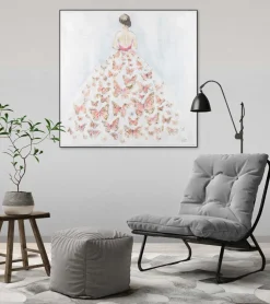 Handgemaltes Gemälde 'Schmetterlingsball' 80x80cm | inkl. Echtheitszertifikat