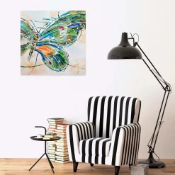 Handgemaltes Gemälde 'Schmetterling auf Reisen' 70x70cm | inkl. Echtheitszertifikat