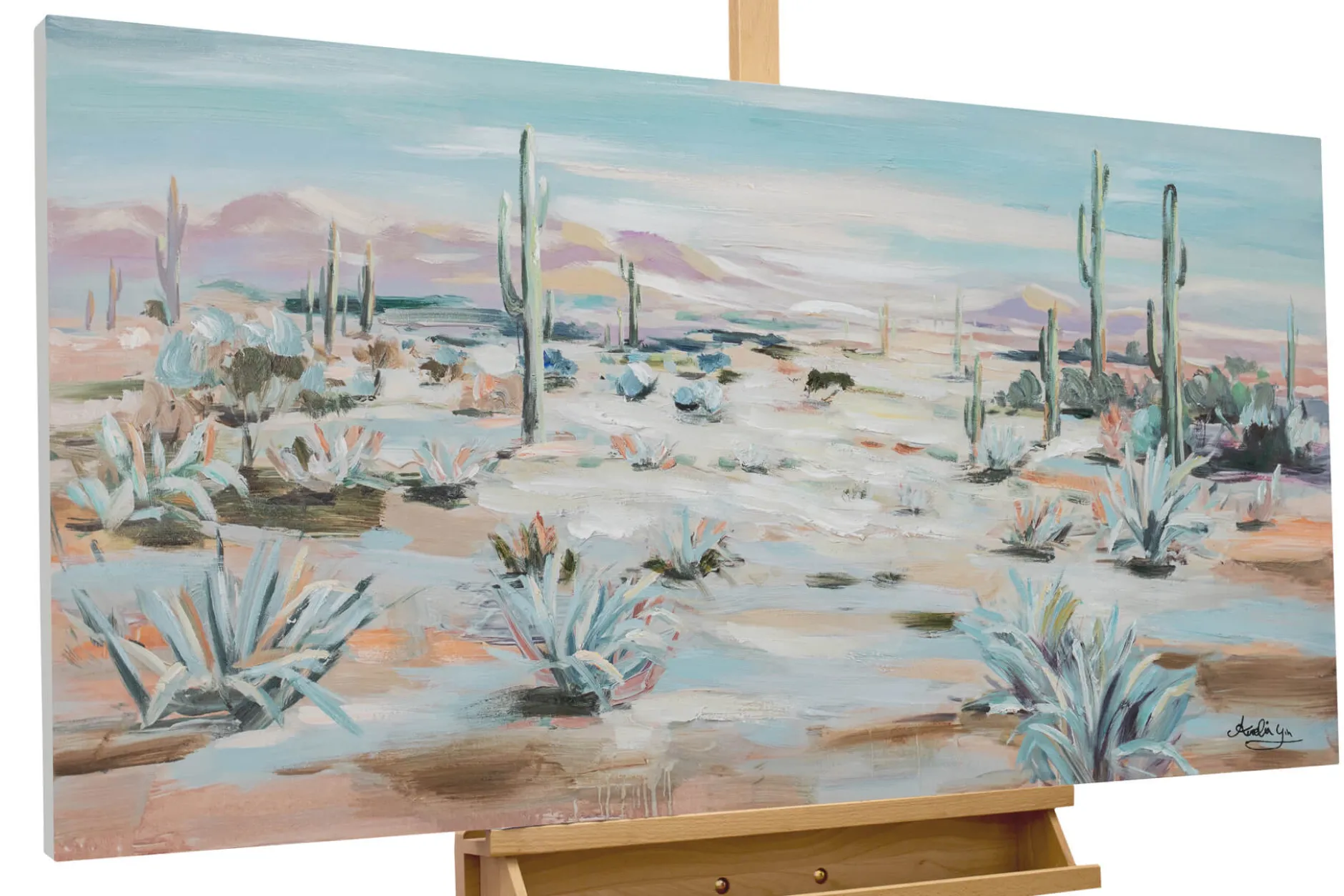 Handgemaltes Gemälde 'Schönheit der Wüste' 120x60cm | inkl. Echtheitszertifikat
