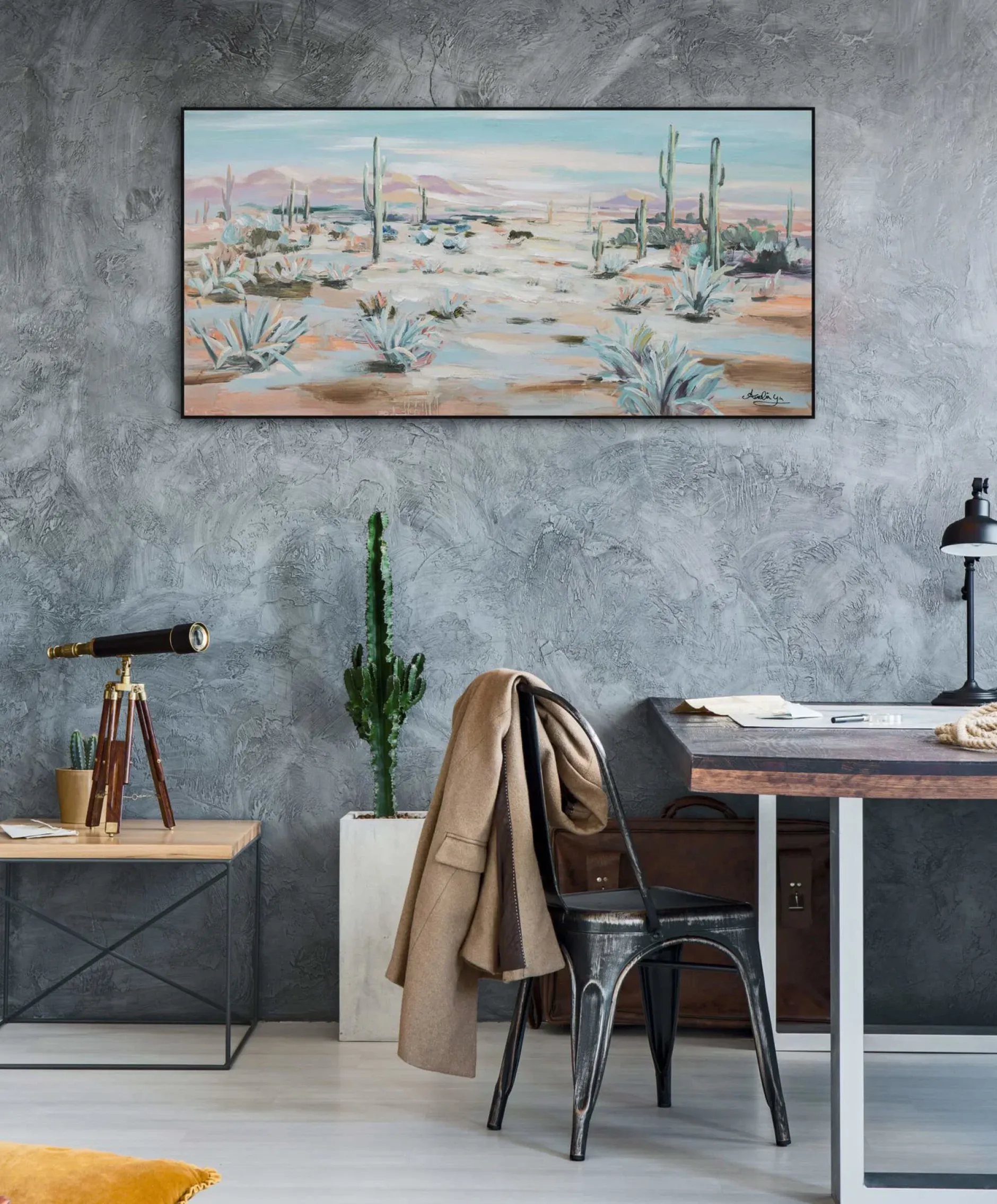 Handgemaltes Gemälde 'Schönheit der Wüste' 120x60cm | inkl. Echtheitszertifikat