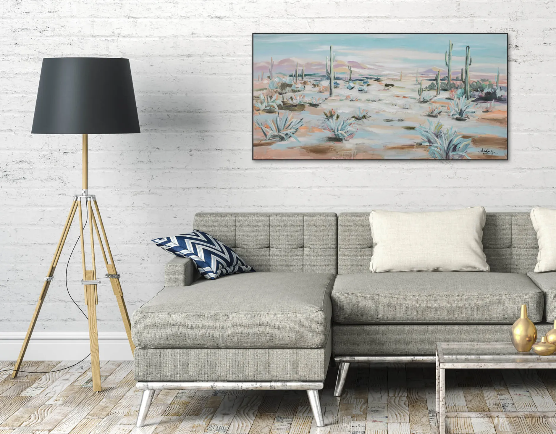 Handgemaltes Gemälde 'Schönheit der Wüste' 120x60cm | inkl. Echtheitszertifikat