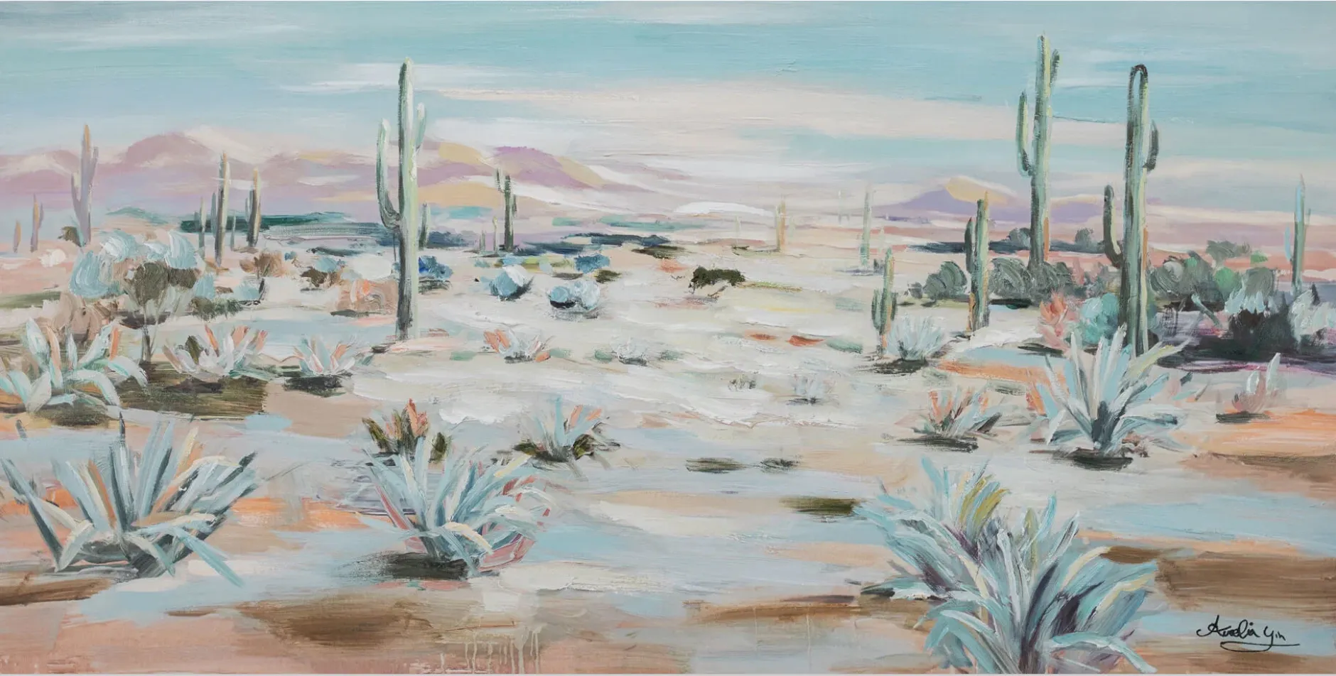 Handgemaltes Gemälde 'Schönheit der Wüste' 120x60cm | inkl. Echtheitszertifikat
