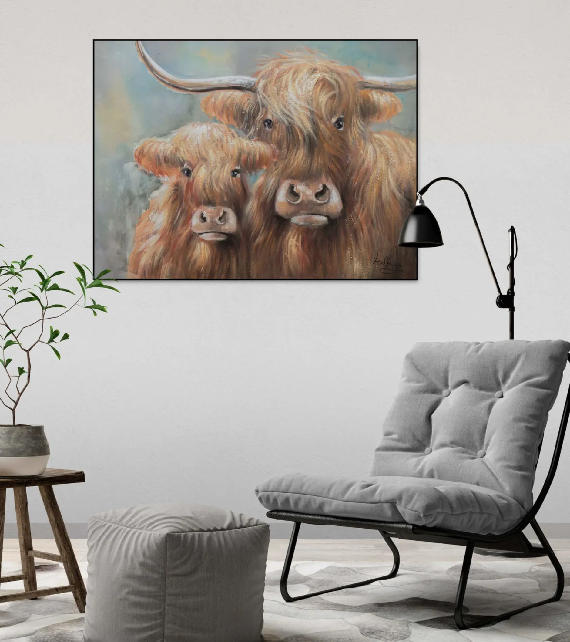 Handgemaltes Gemälde 'Schulter an Schulter' 100x75cm | inkl. Echtheitszertifikat