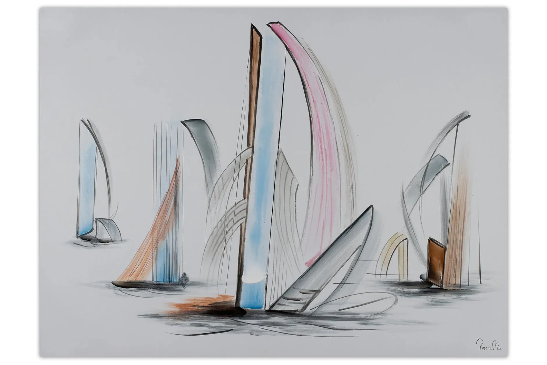 Handgemaltes Gemälde 'Schwellende Segel' 100x75cm | inkl. Echtheitszertifikat