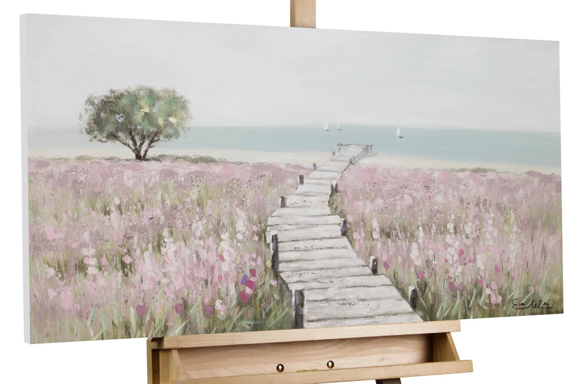 Handgemaltes Gemälde 'Sea of Flowers' 100x50cm | inkl. Echtheitszertifikat