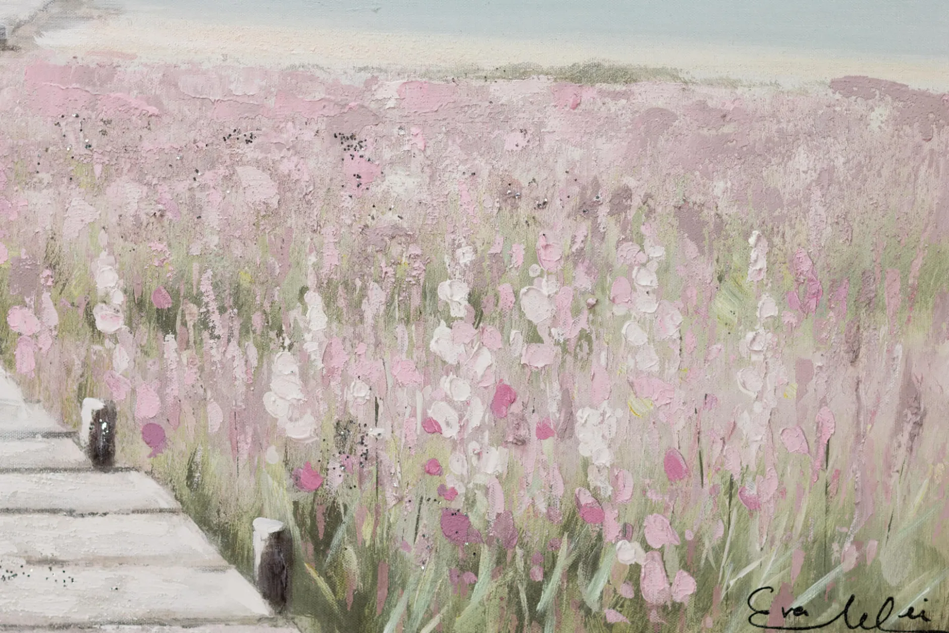Handgemaltes Gemälde 'Sea of Flowers' 100x50cm | inkl. Echtheitszertifikat