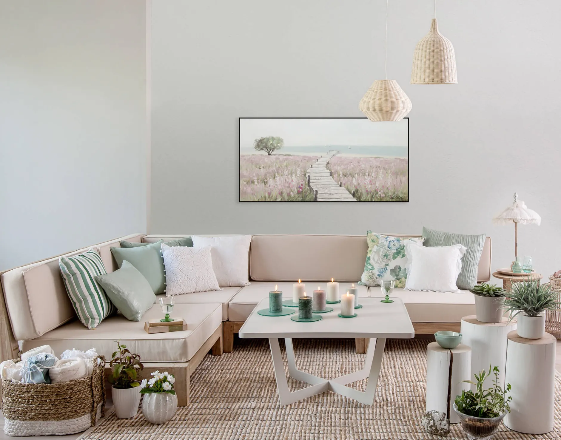 Handgemaltes Gemälde 'Sea of Flowers' 100x50cm | inkl. Echtheitszertifikat