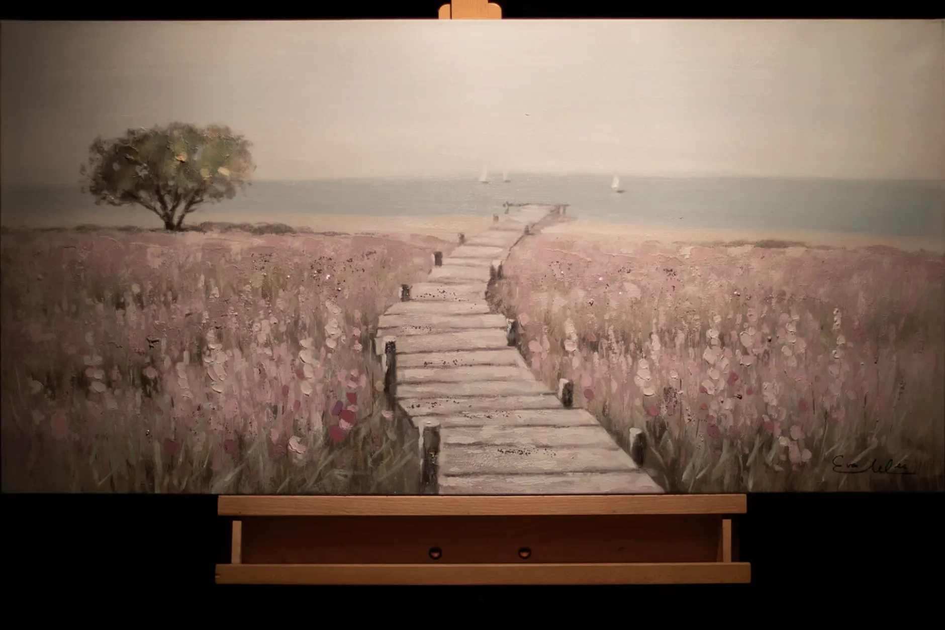 Handgemaltes Gemälde 'Sea of Flowers' 100x50cm | inkl. Echtheitszertifikat