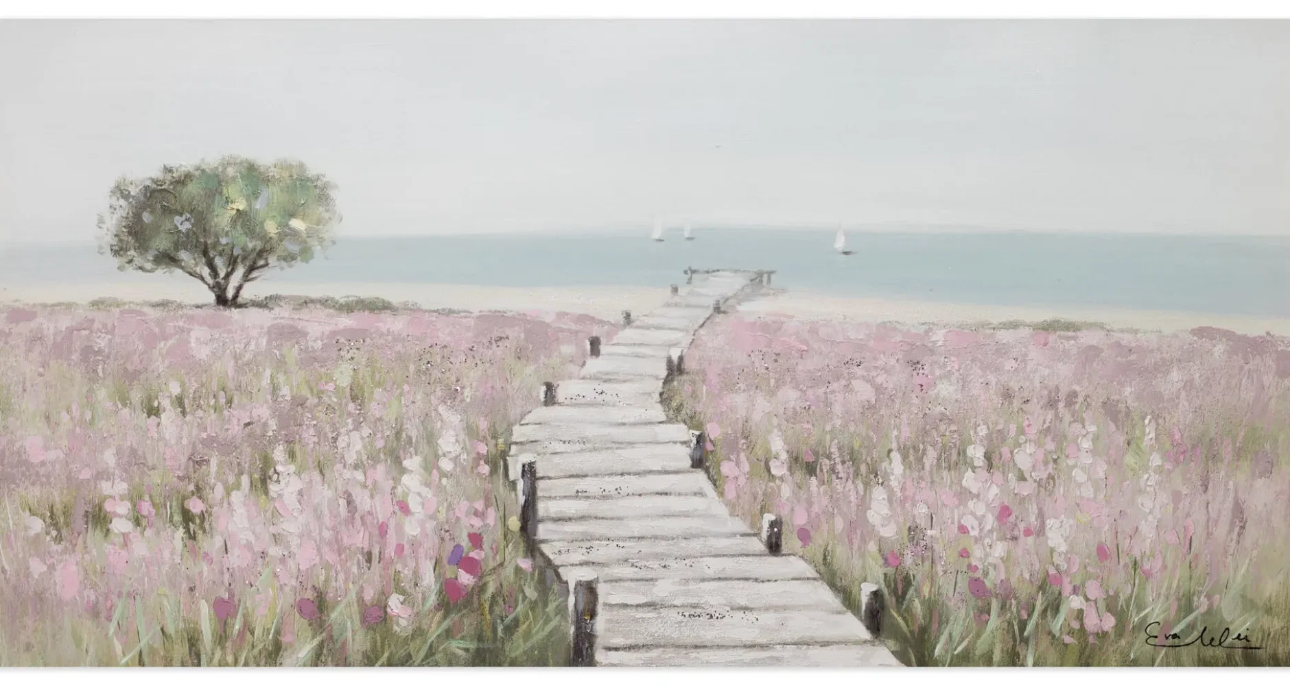 Handgemaltes Gemälde 'Sea of Flowers' 100x50cm | inkl. Echtheitszertifikat