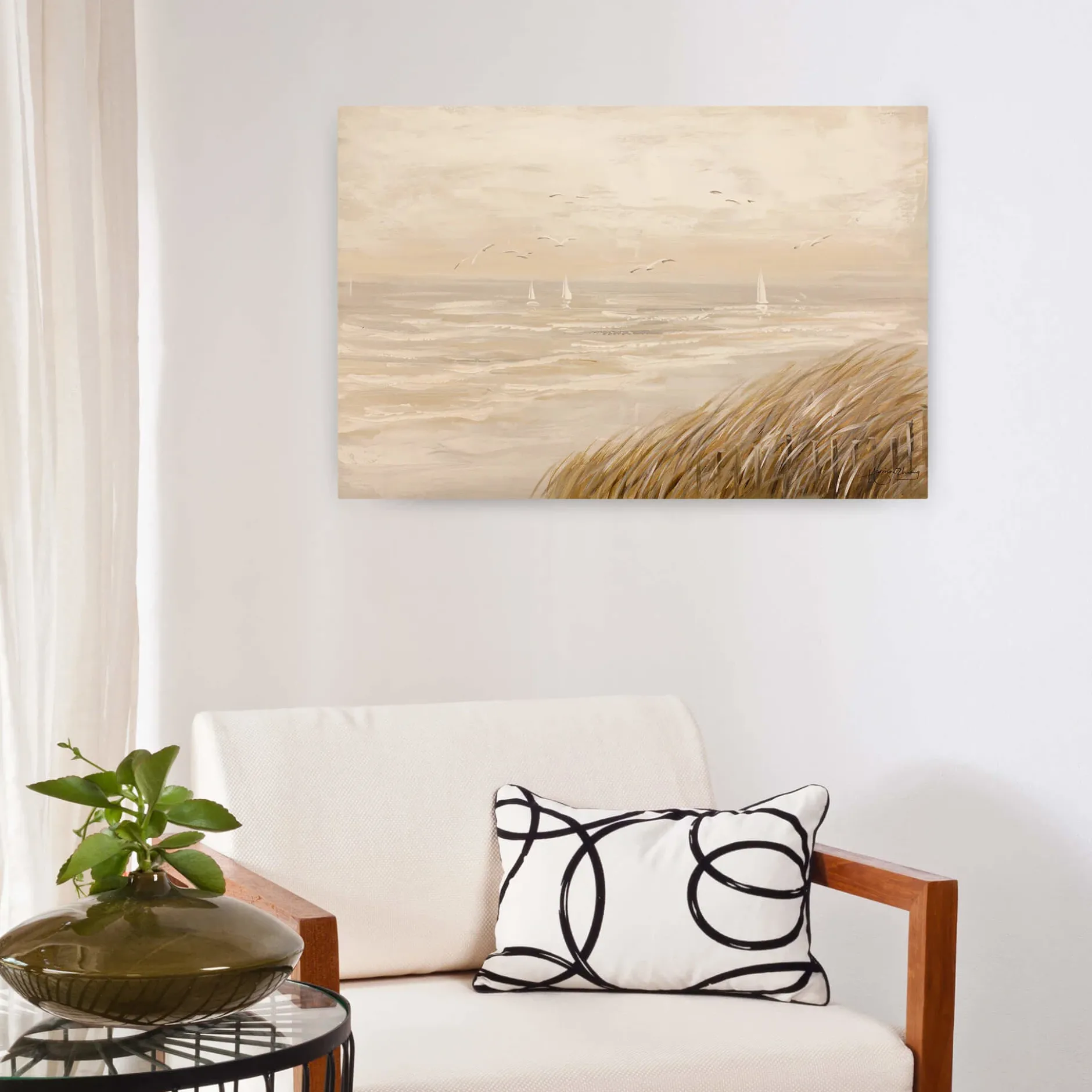 Handgemaltes Gemälde 'Sehnsucht nach Meer' 90x60cm | inkl. Echtheitszertifikat