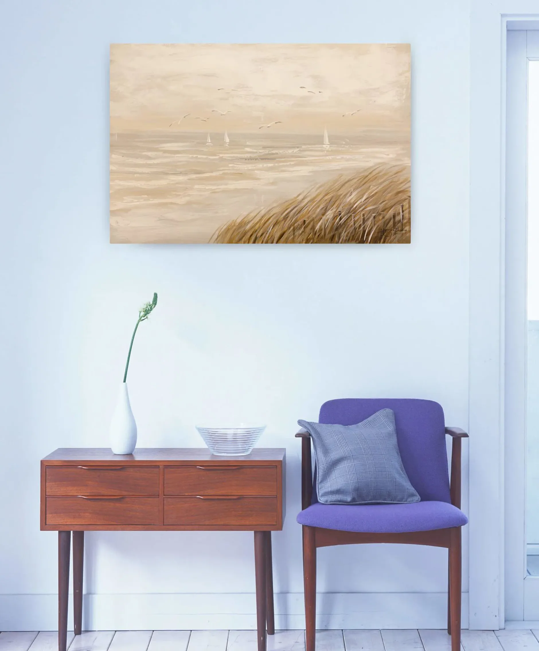 Handgemaltes Gemälde 'Sehnsucht nach Meer' 90x60cm | inkl. Echtheitszertifikat