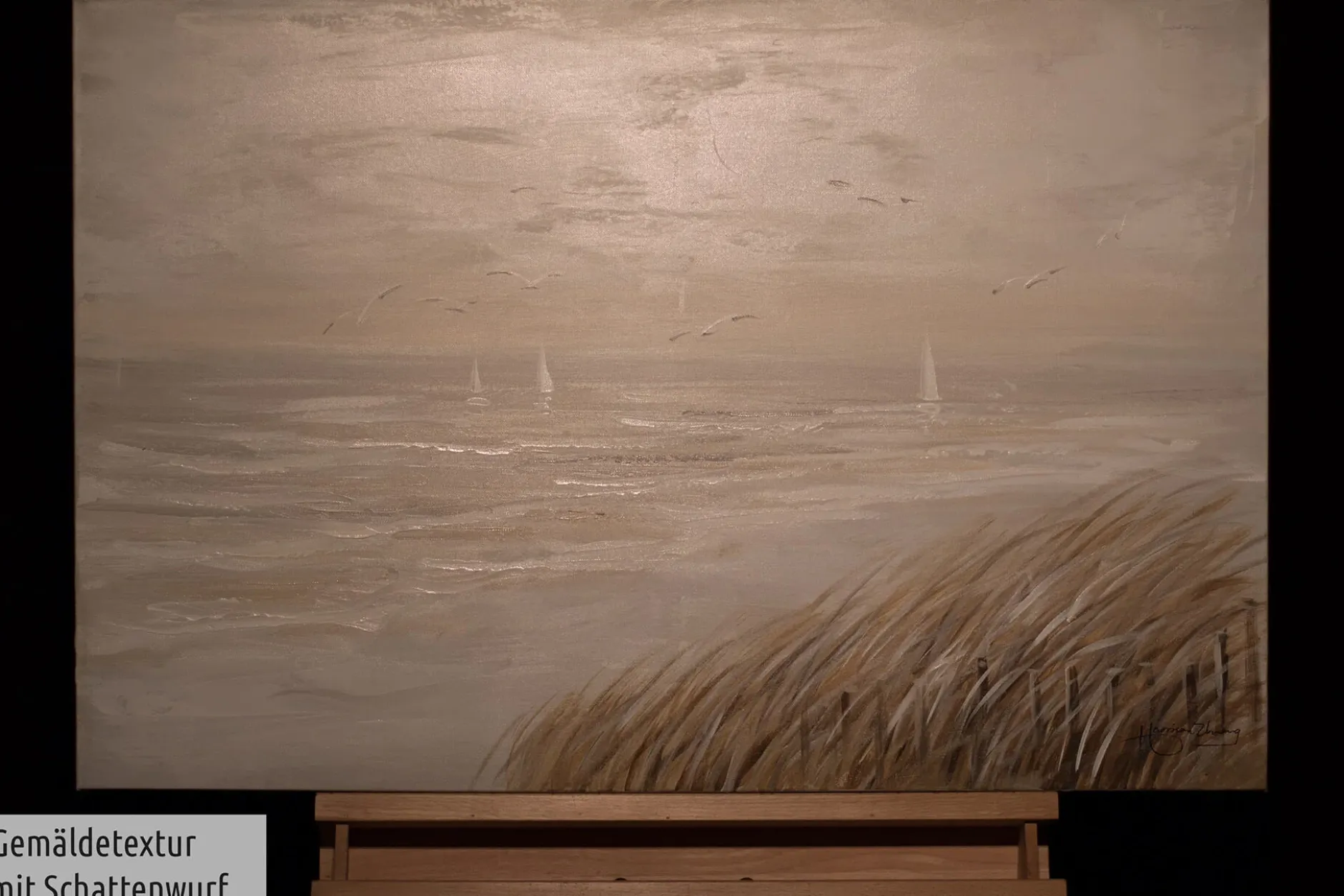 Handgemaltes Gemälde 'Sehnsucht nach Meer' 90x60cm | inkl. Echtheitszertifikat