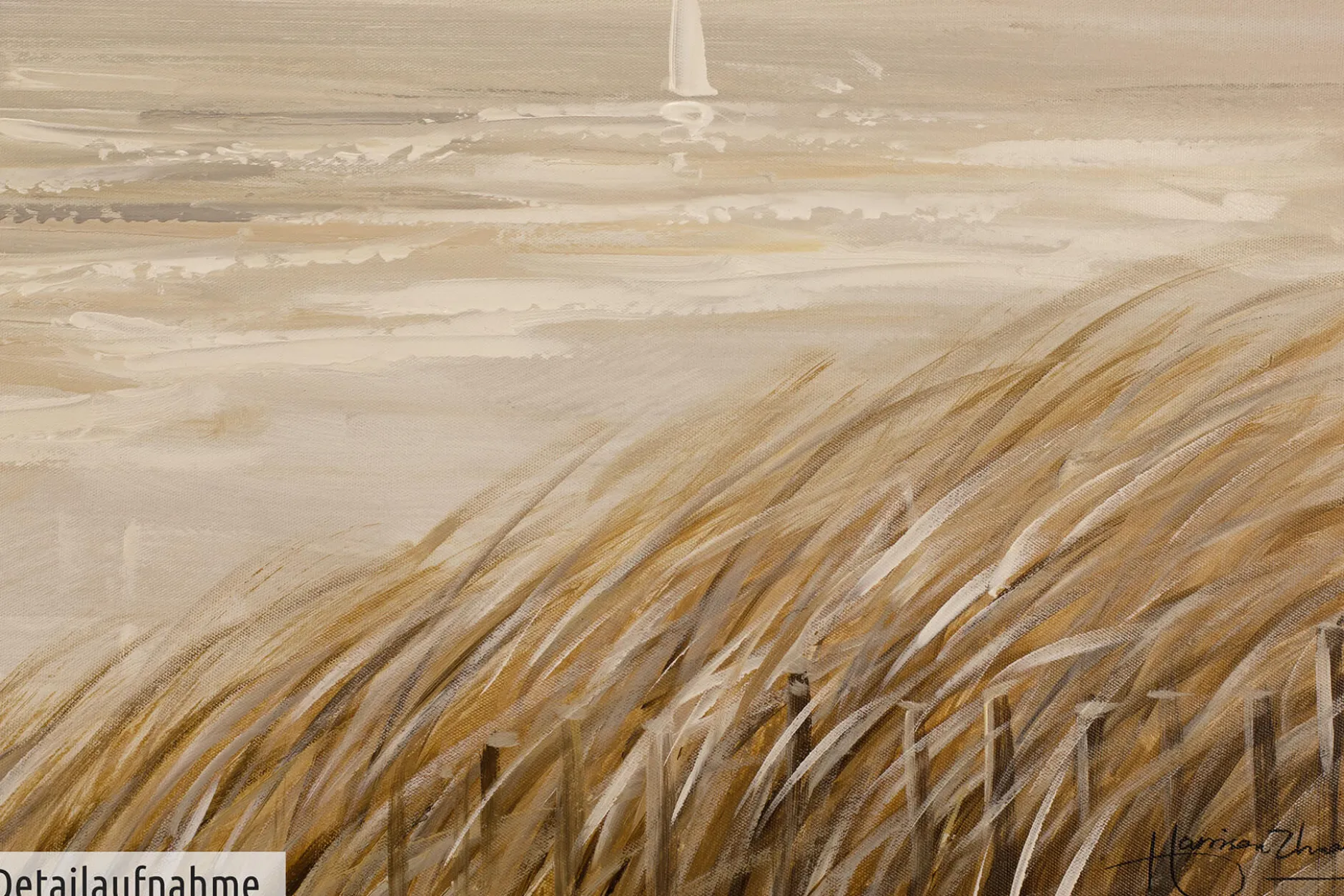 Handgemaltes Gemälde 'Sehnsucht nach Meer' 90x60cm | inkl. Echtheitszertifikat