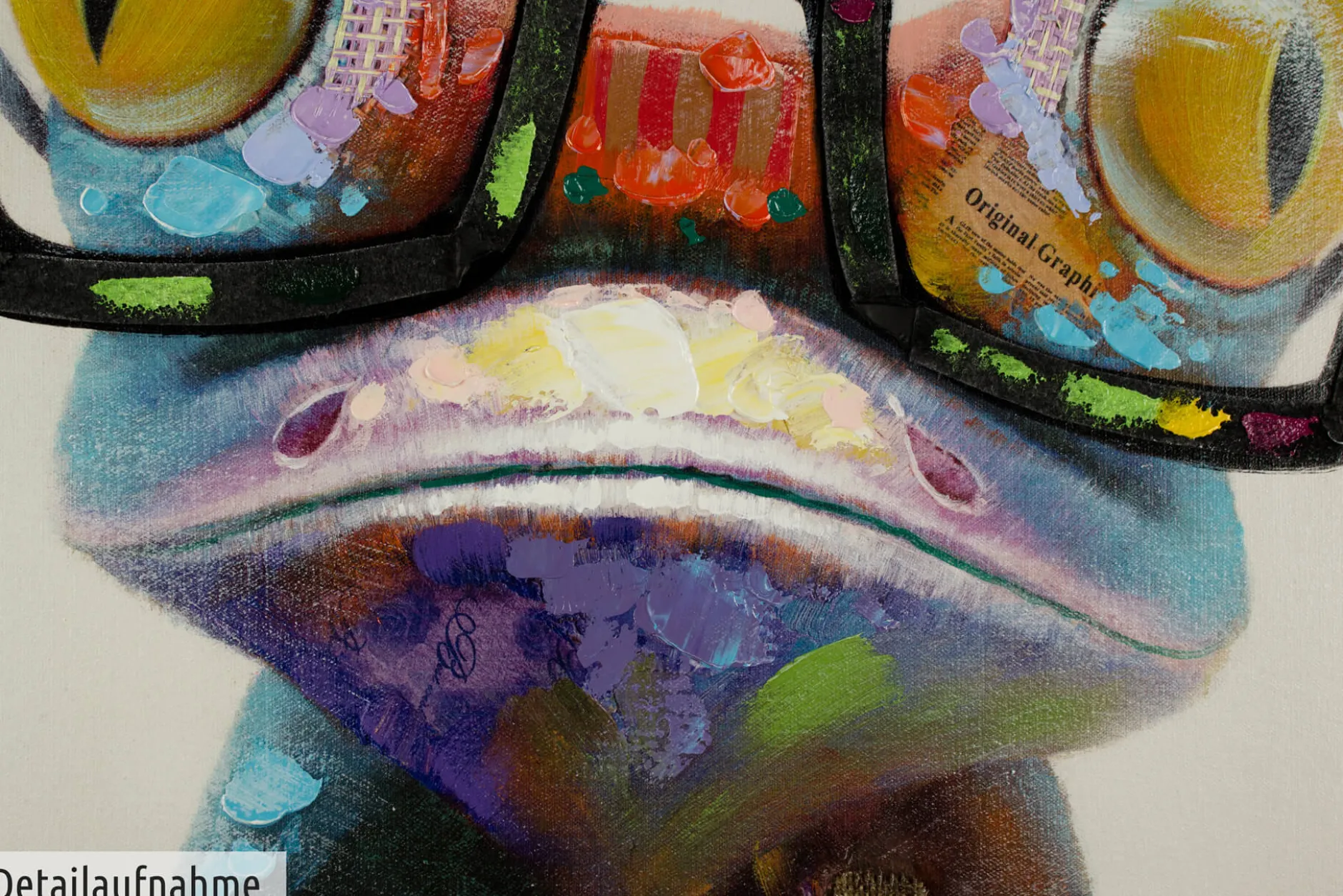 Handgemaltes Gemälde 'Sei kein Frosch' | inkl. Echtheitszertifikat
