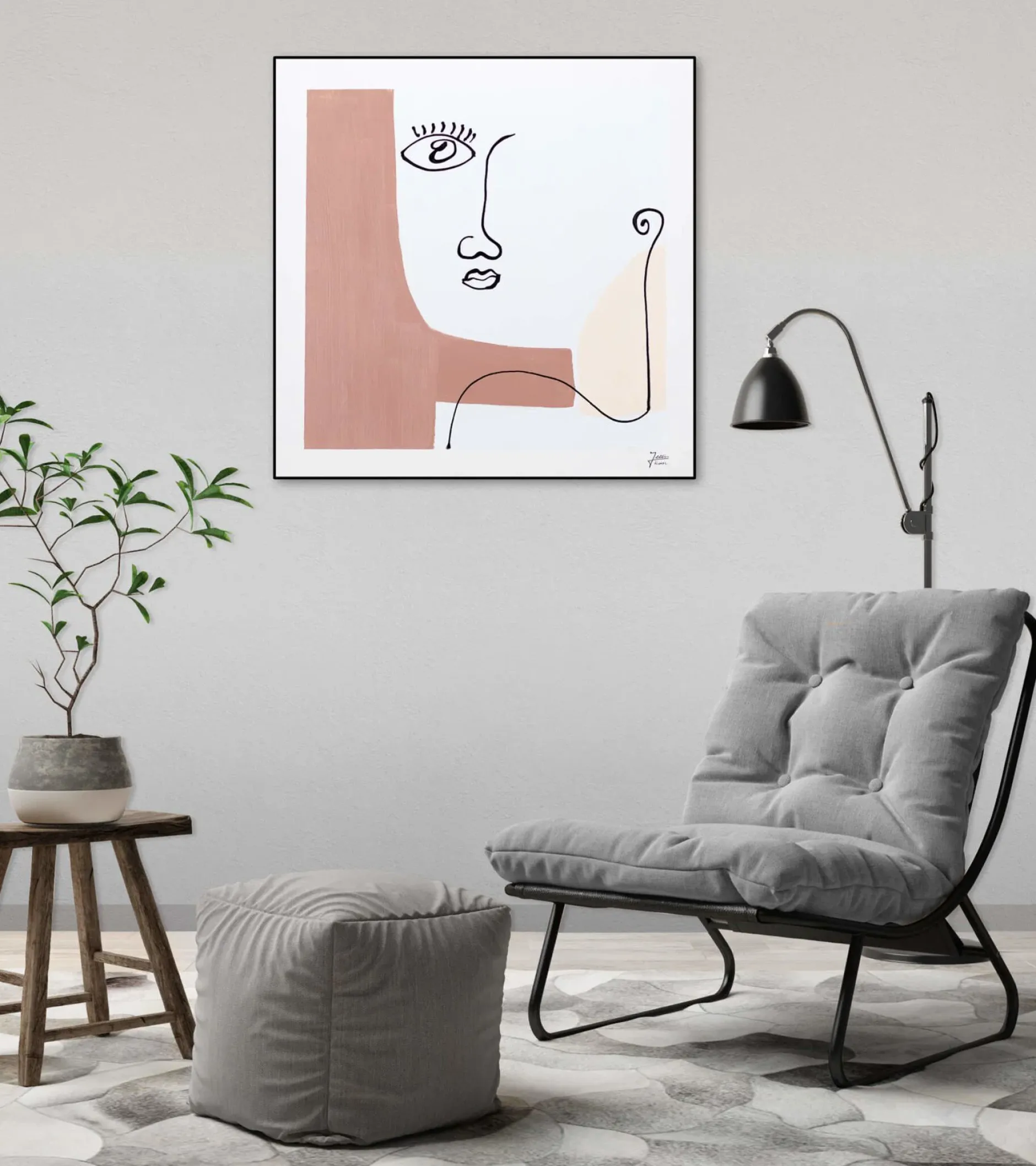 Handgemaltes Gemälde 'Self-reflection' 60x60cm | inkl. Echtheitszertifikat