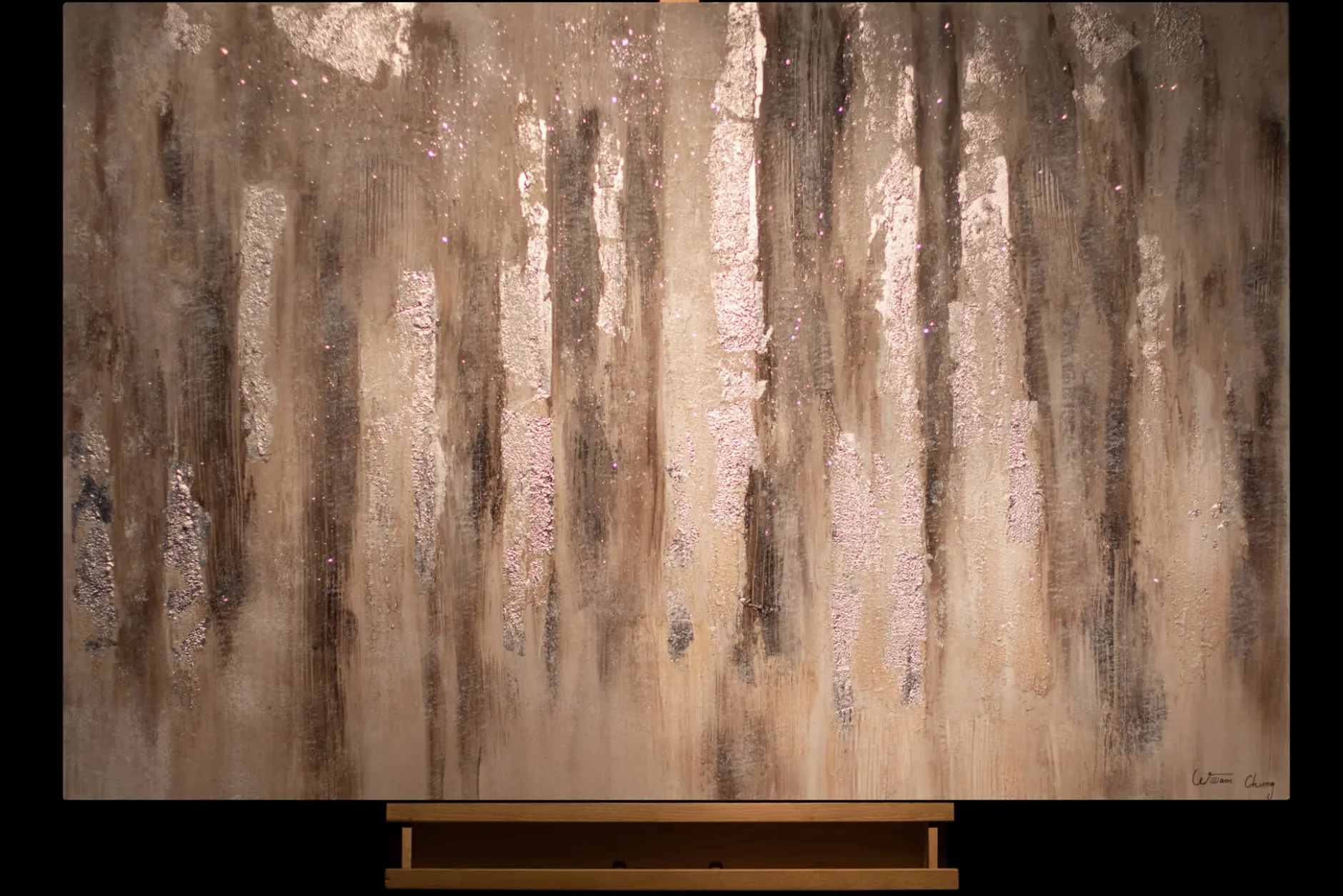 Handgemaltes Gemälde 'Silver Antre' 120x80cm | inkl. Echtheitszertifikat