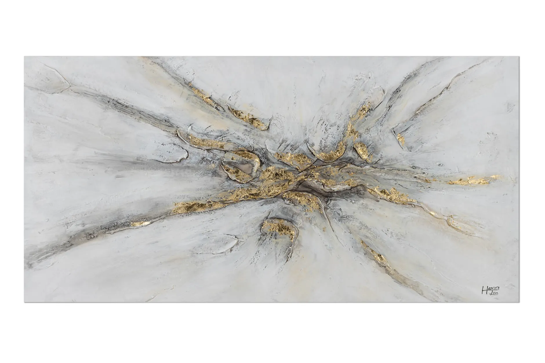 Handgemaltes Gemälde 'Silver Miracle' 120x60cm | inkl. Echtheitszertifikat