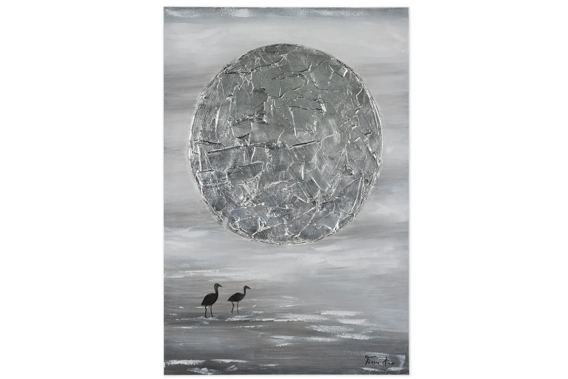 Handgemaltes Gemälde 'Silver Moon' 60x90cm | inkl. Echtheitszertifikat