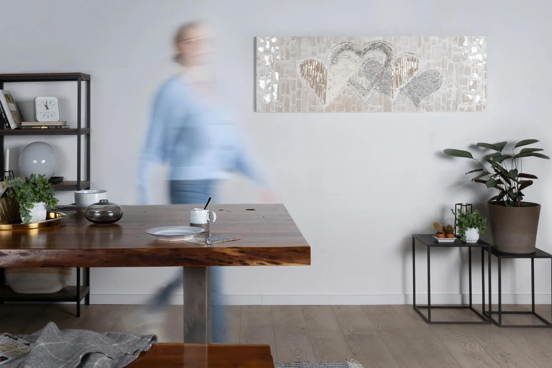 Handgemaltes Gemälde 'Simply Love' 150x50cm | inkl. Echtheitszertifikat