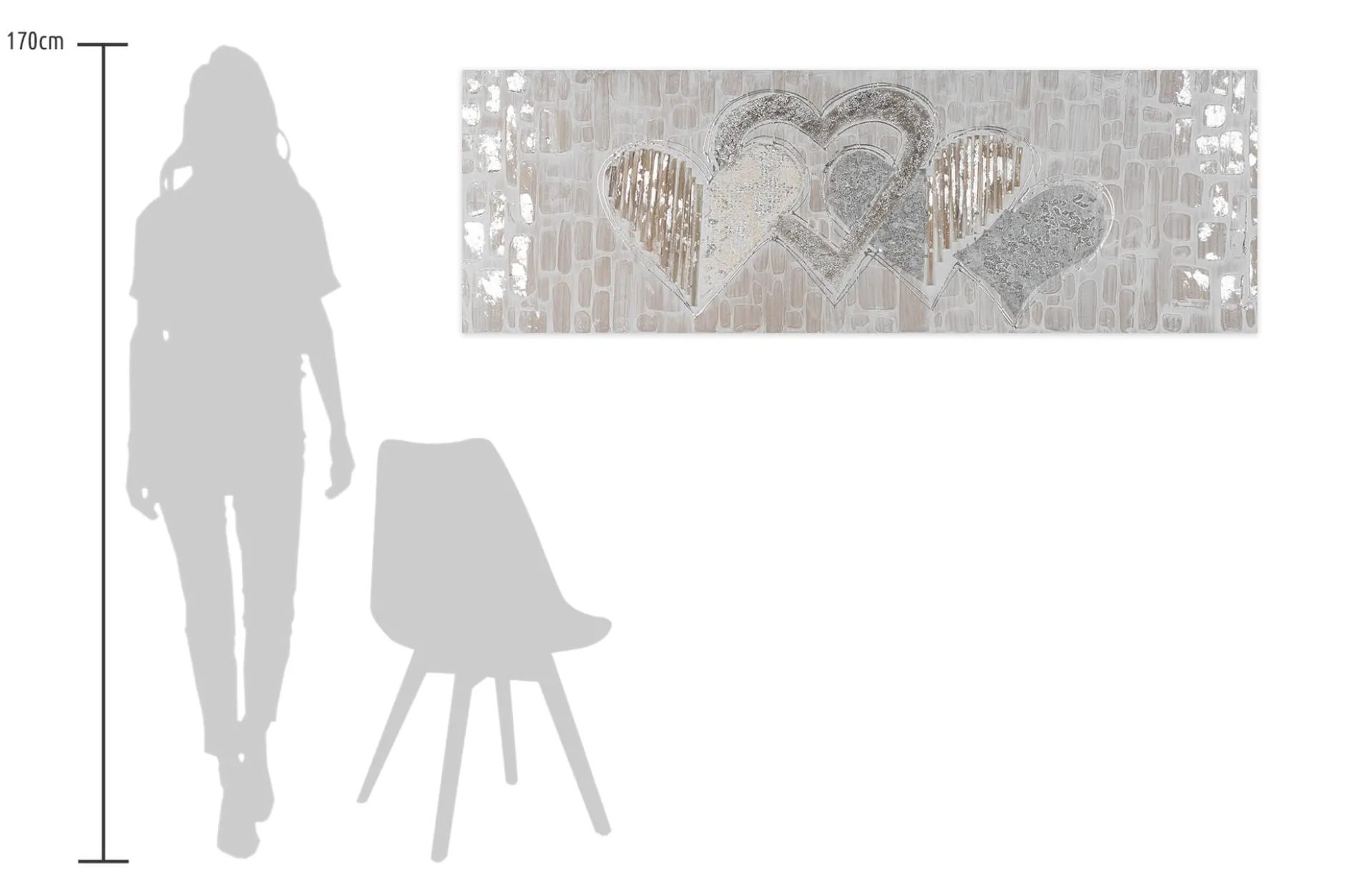 Handgemaltes Gemälde 'Simply Love' 150x50cm | inkl. Echtheitszertifikat