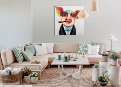 Handgemaltes Gemälde 'Smoking Hot Bacon' 80x80cm | inkl. Echtheitszertifikat