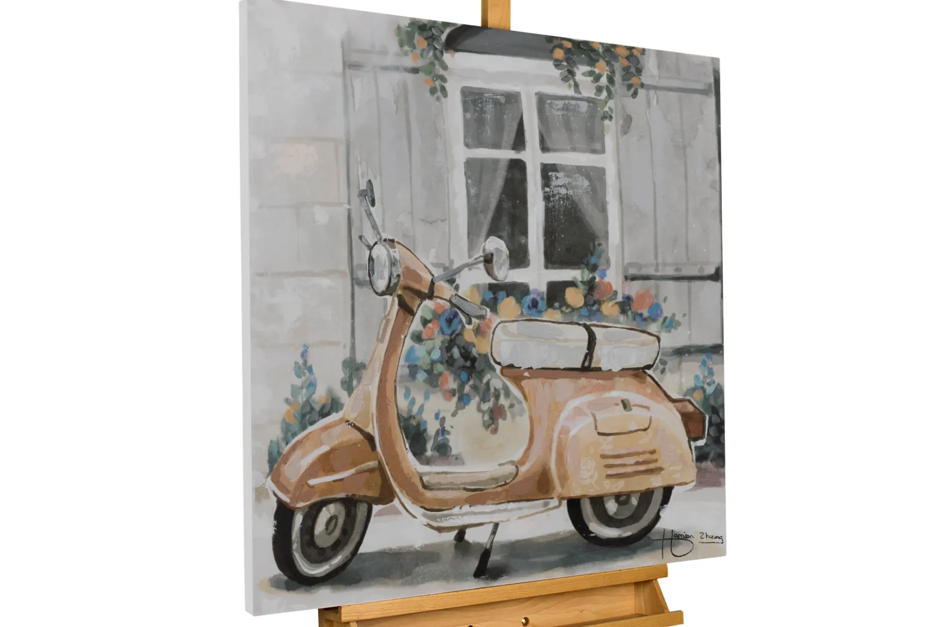 Handgemaltes Gemälde 'Sommer in Italien' 60x60cm | inkl. Echtheitszertifikat