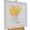 Handgemaltes Gemälde 'Sonnige Blüten' 40x40cm | inkl. Echtheitszertifikat