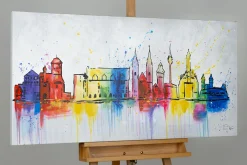 Handgemaltes Gemälde 'Station Lebkuchen' 120x60cm | inkl. Echtheitszertifikat