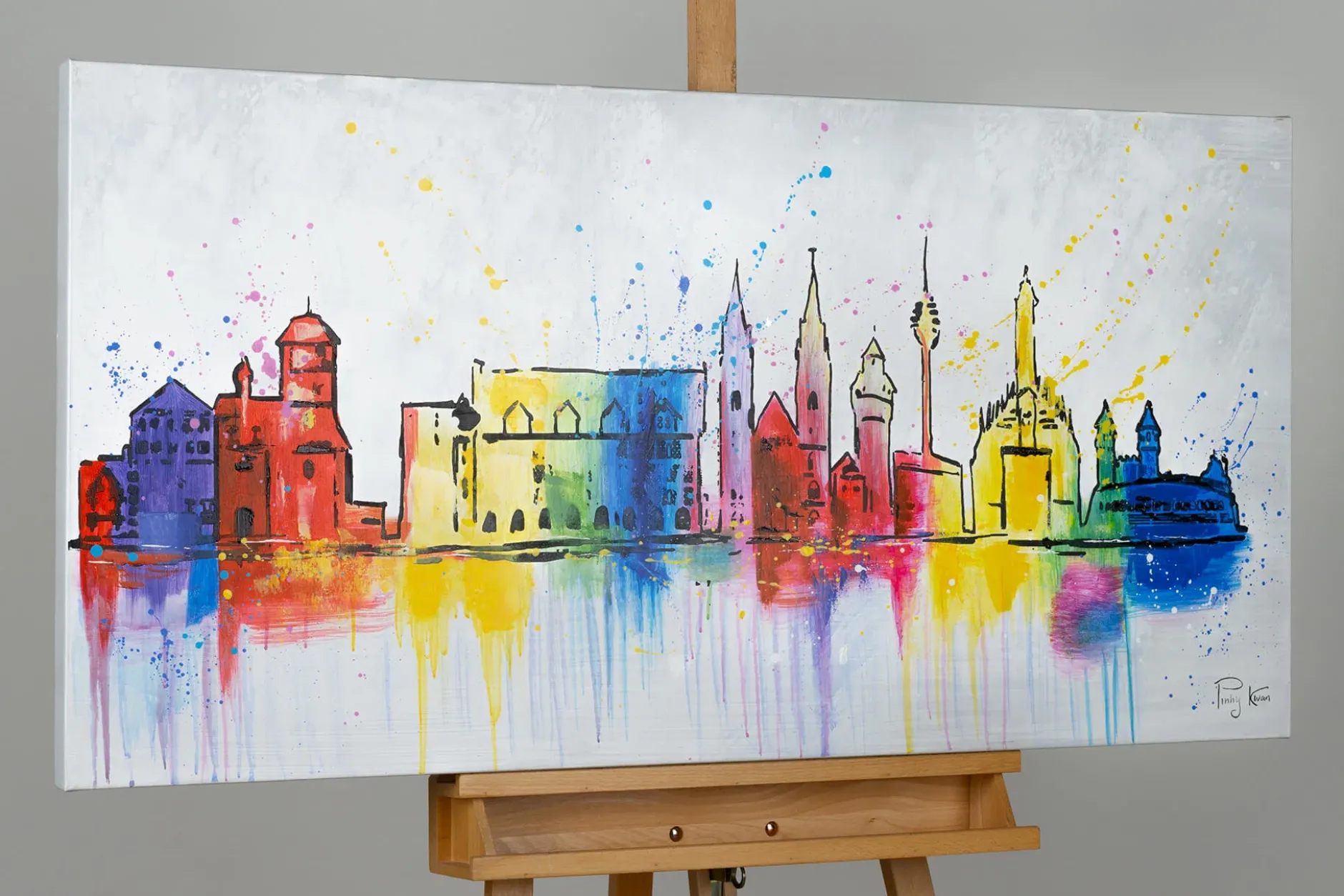 Handgemaltes Gemälde 'Station Lebkuchen' 120x60cm | inkl. Echtheitszertifikat