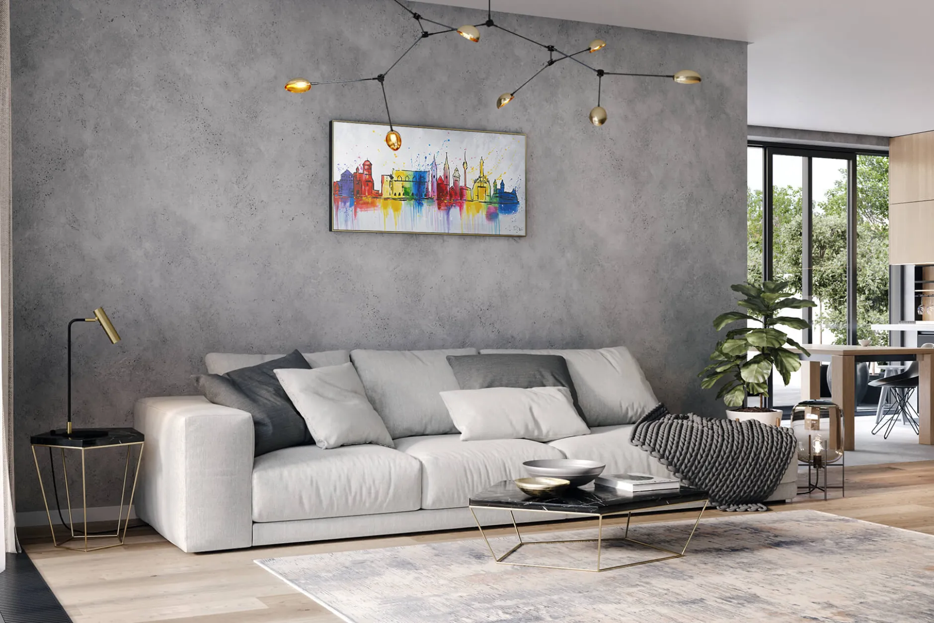Handgemaltes Gemälde 'Station Lebkuchen' 120x60cm | inkl. Echtheitszertifikat