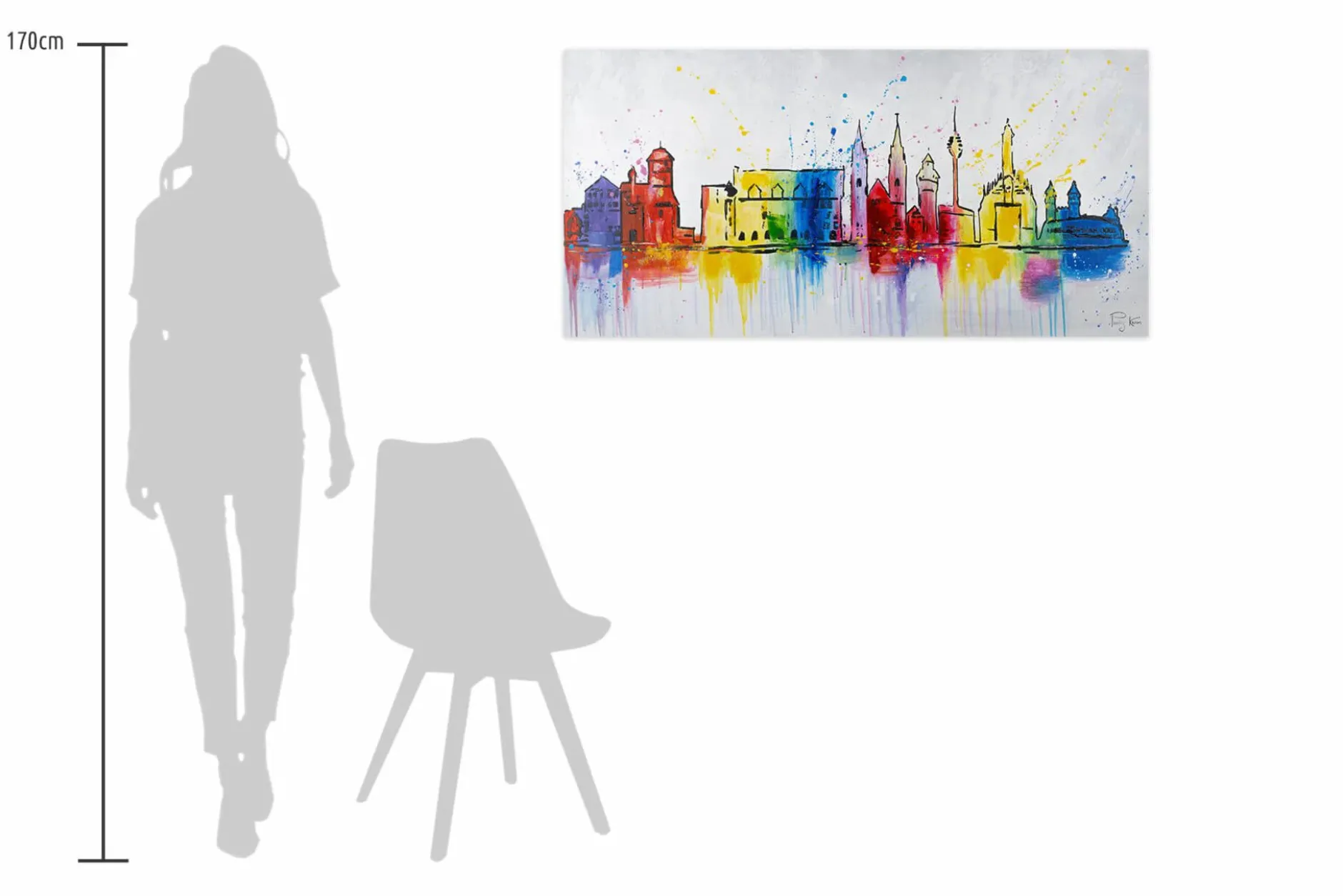 Handgemaltes Gemälde 'Station Lebkuchen' 120x60cm | inkl. Echtheitszertifikat