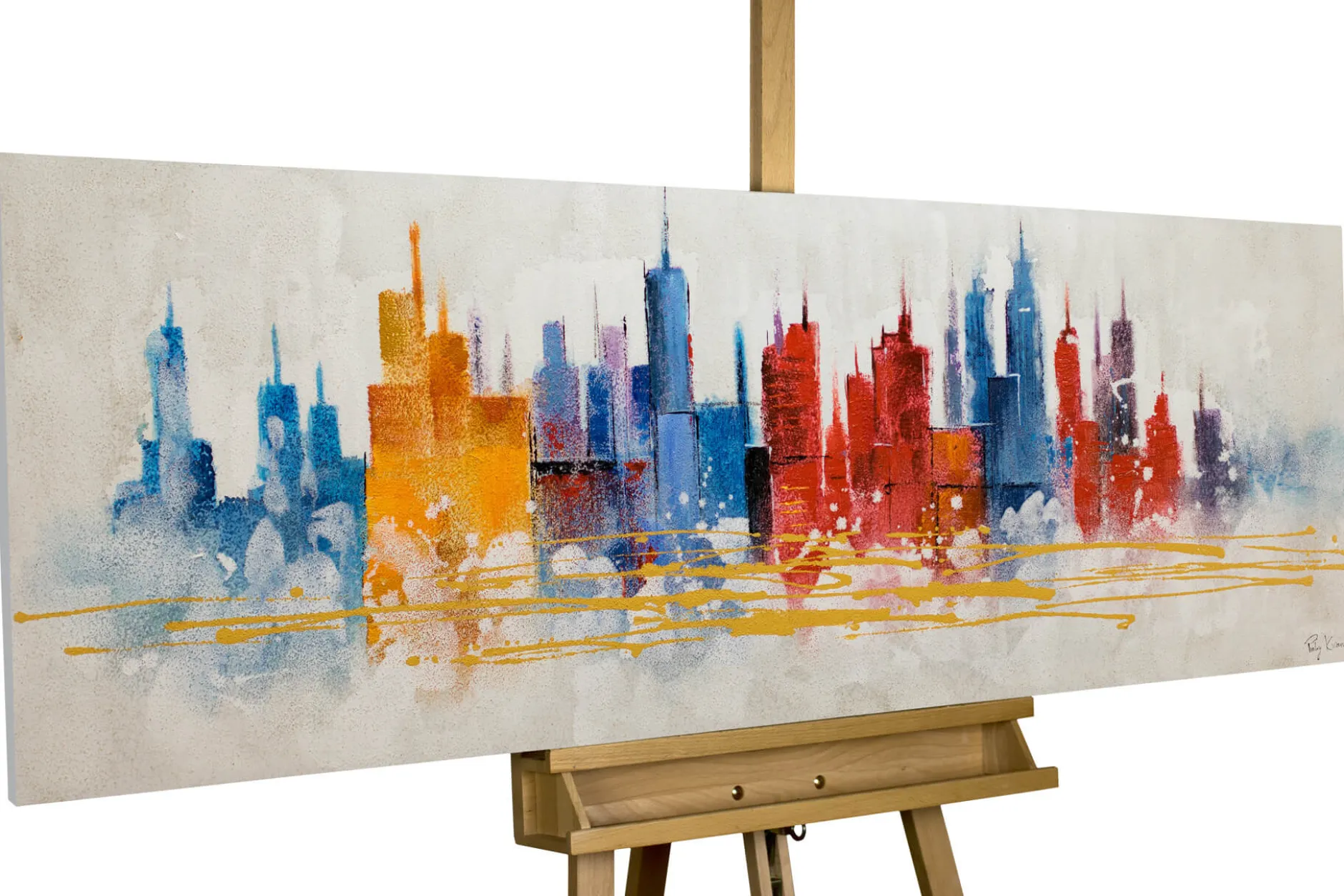 Handgemaltes Gemälde 'Status Quo' 150x50cm | inkl. Echtheitszertifikat