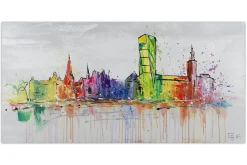 Handgemaltes Gemälde 'Stockholm Skyline Silhouette' 120x60cm | inkl. Echtheitszertifikat
