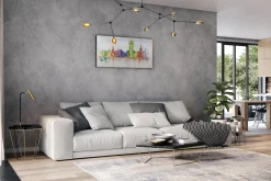 Handgemaltes Gemälde 'Stockholm Skyline Silhouette' 120x60cm | inkl. Echtheitszertifikat