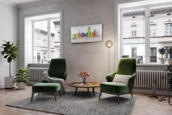 Handgemaltes Gemälde 'Stockholm Skyline Silhouette' 120x60cm | inkl. Echtheitszertifikat