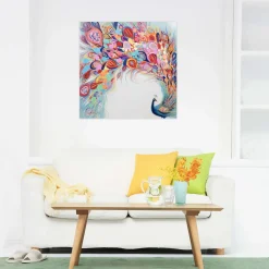 Handgemaltes Gemälde 'Stolze Farbenpracht' 80x80cm | inkl. Echtheitszertifikat