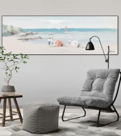 Handgemaltes Gemälde 'Strandtag' 150x50cm | inkl. Echtheitszertifikat