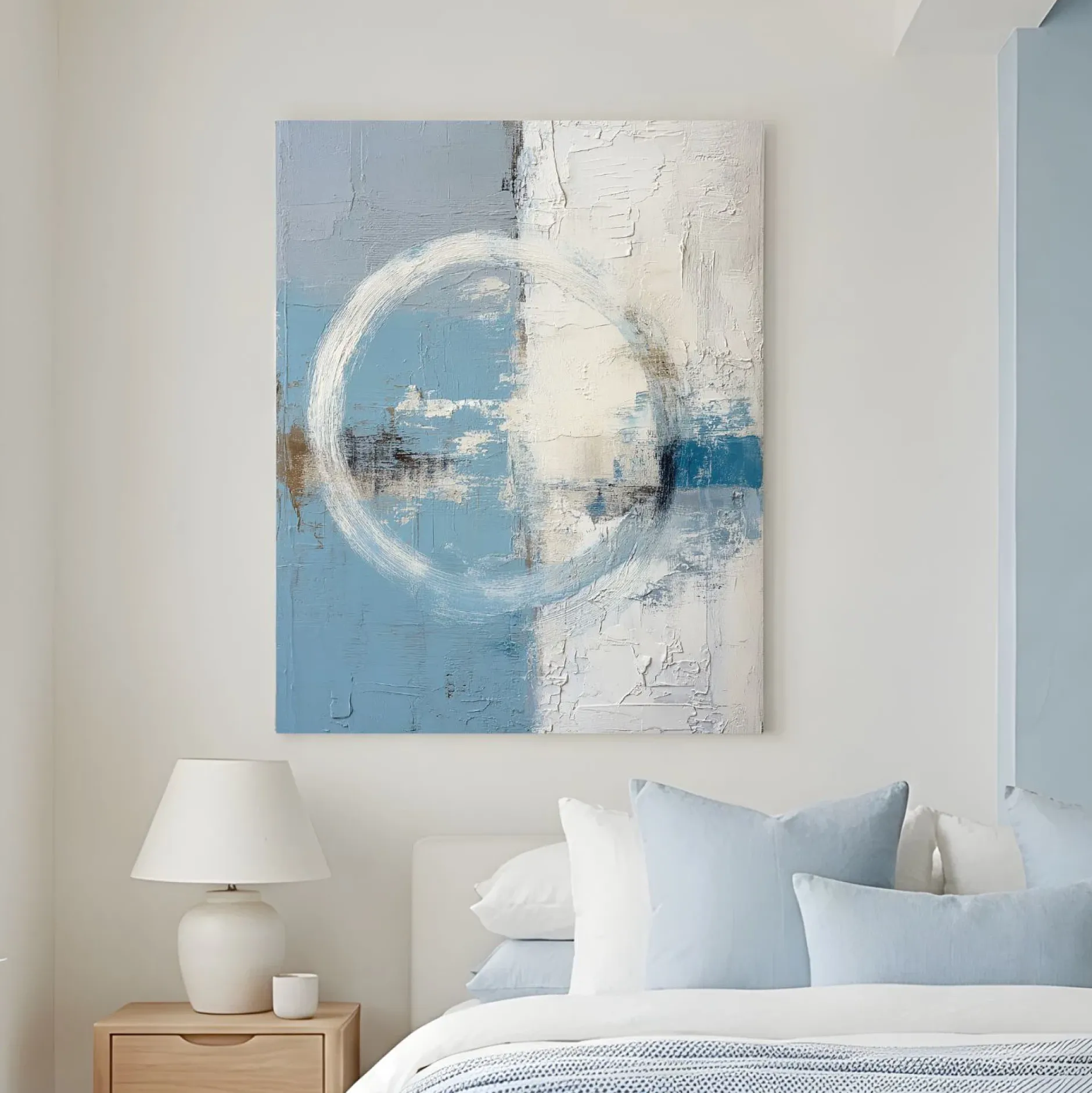 Handgemaltes Gemälde 'Strukturierter Kreis Abstrakt' | Echtheitszertifikat inklusive