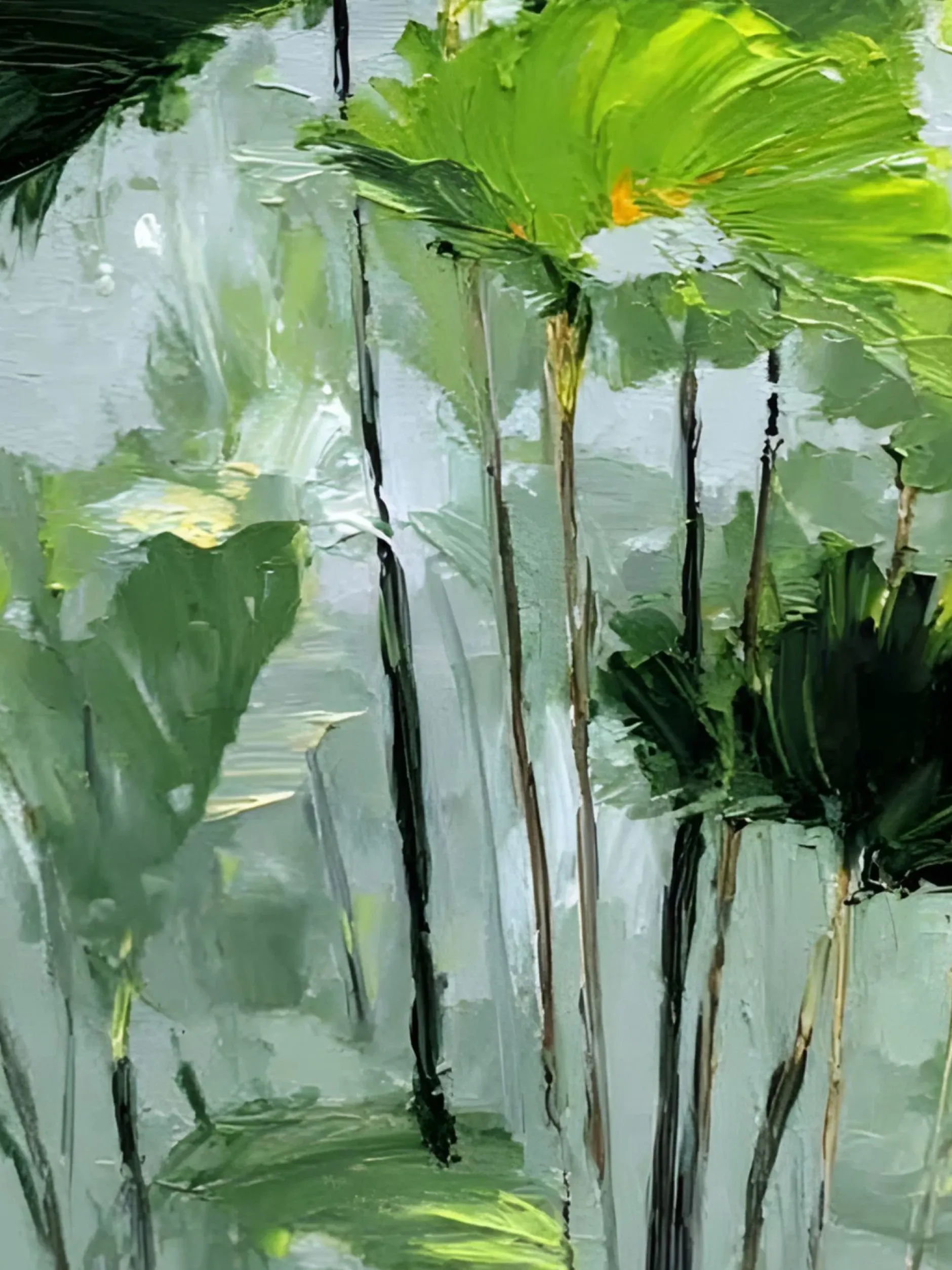 Handgemaltes Gemälde 'Studie mit Palmwedeln' | Echtheitszertifikat inklusive