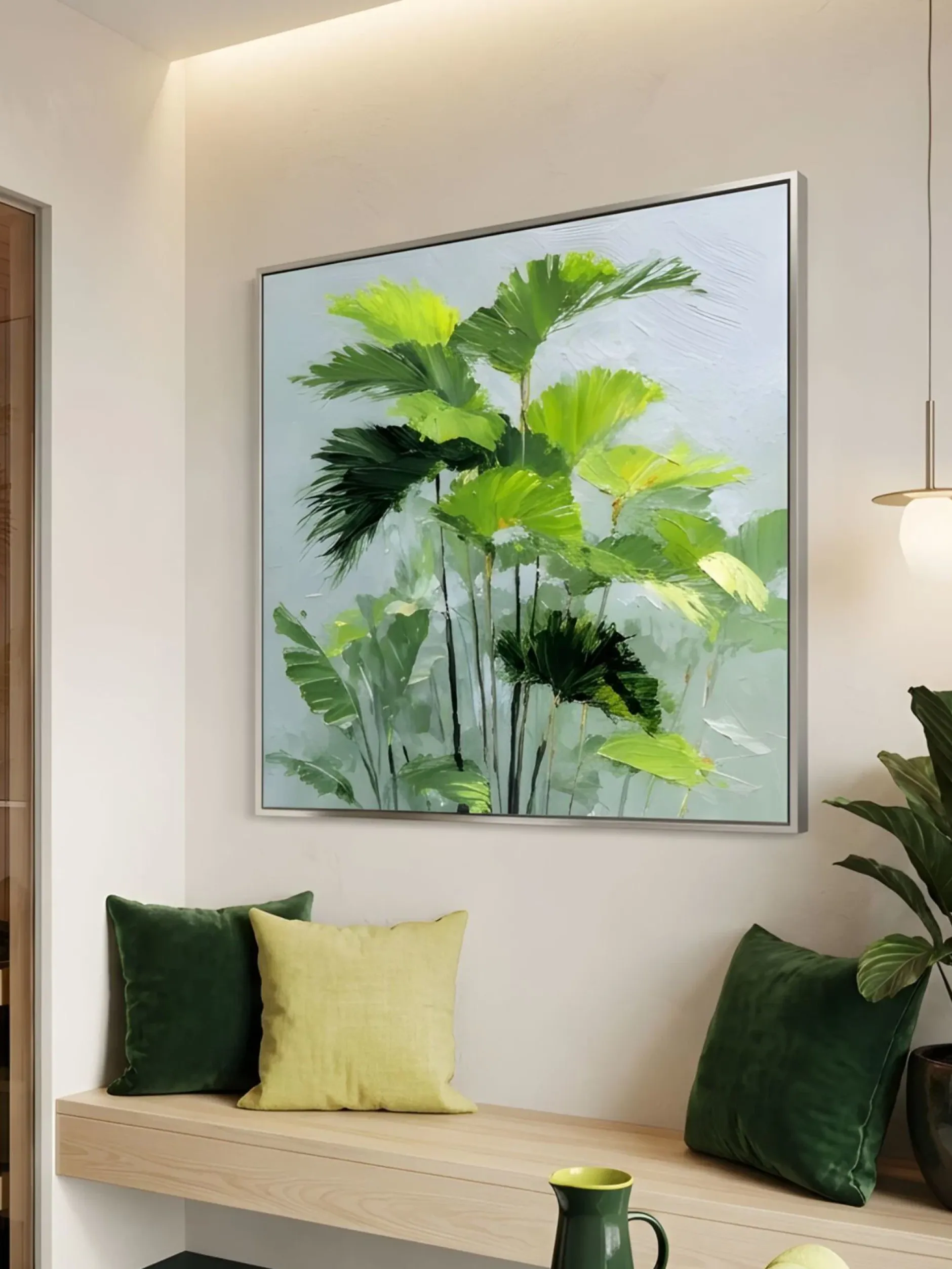 Handgemaltes Gemälde 'Studie mit Palmwedeln' | Echtheitszertifikat inklusive