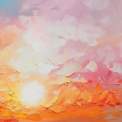 Handgemaltes Gemälde 'Sturm bei Sonnenuntergang' | Echtheitszertifikat inklusive