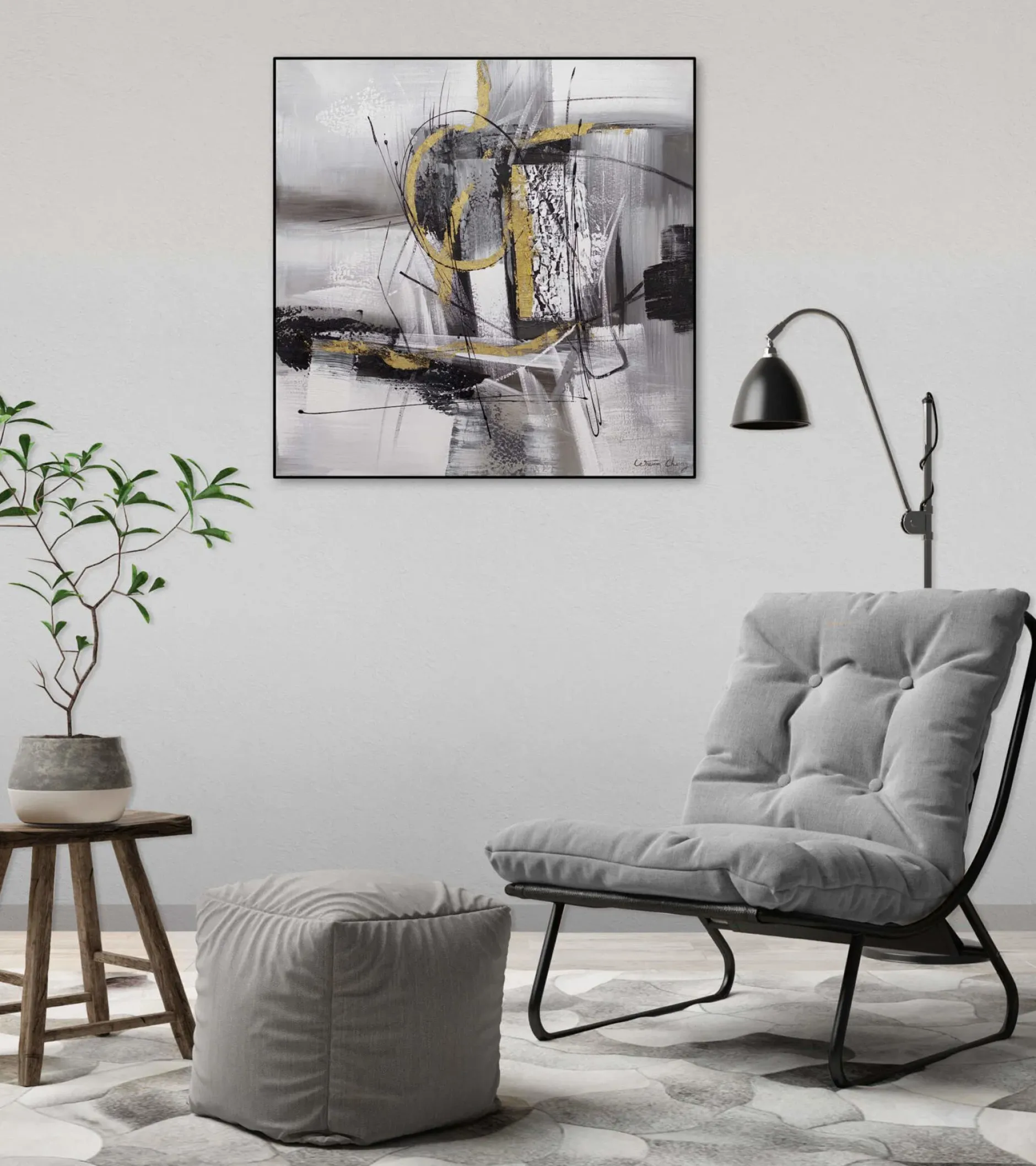 Handgemaltes Gemälde 'Sturm der See' 60x60cm | inkl. Echtheitszertifikat