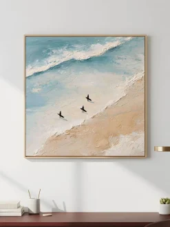 Handgemaltes Gemälde 'Surfer-Spaziergang Trio' | Echtheitszertifikat inklusive