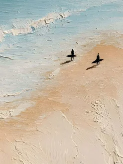 Handgemaltes Gemälde 'Surfstrand-Trio' | Echtheitszertifikat inklusive