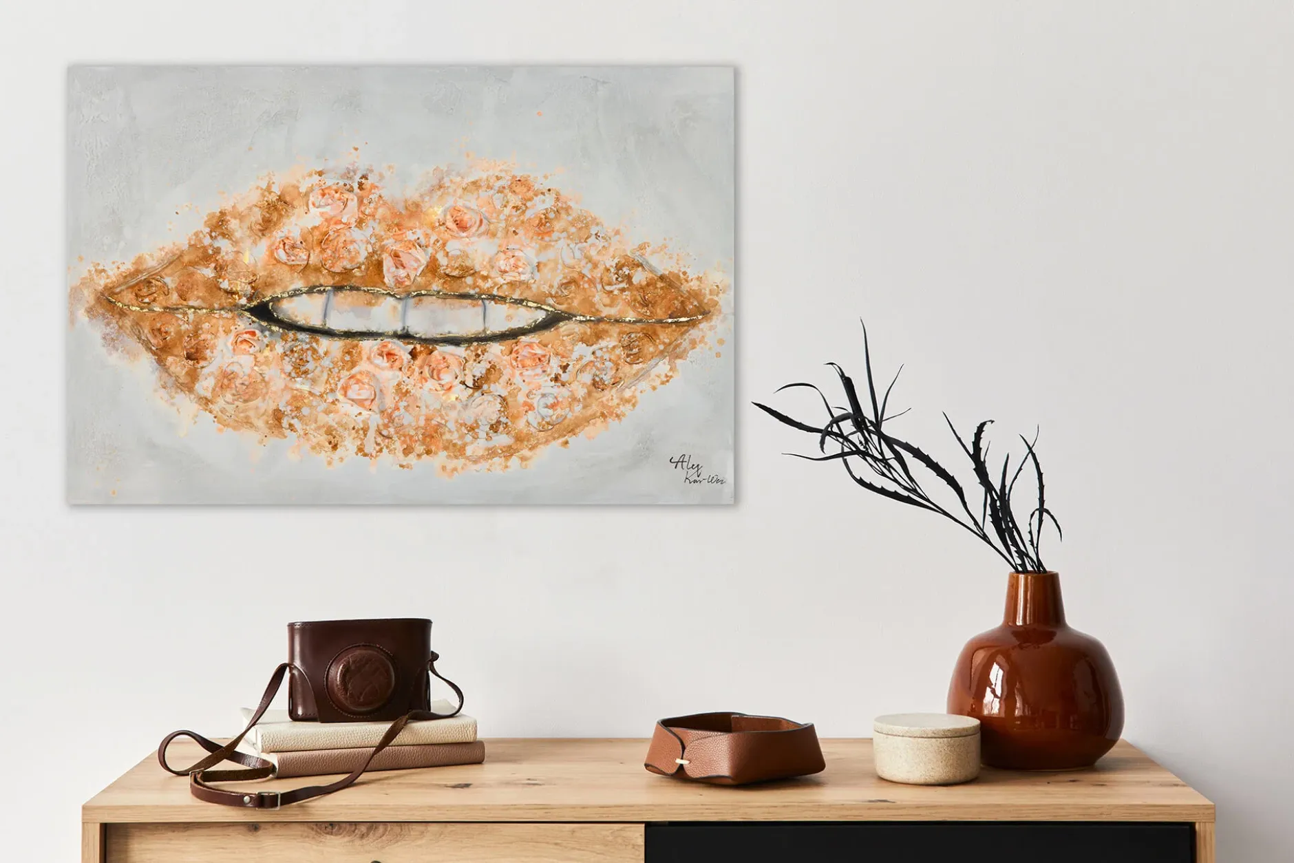 Handgemaltes Gemälde 'Sweet Lips' 90x60cm | inkl. Echtheitszertifikat
