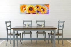 Handgemaltes Gemälde 'Symphony of Sunflowers' 150x50cm | inkl. Echtheitszertifikat